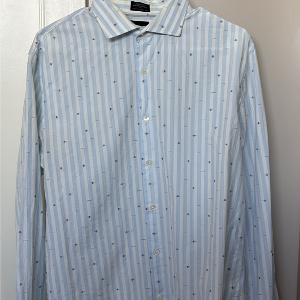 Banana Republic Men's Blue Striped Shirt